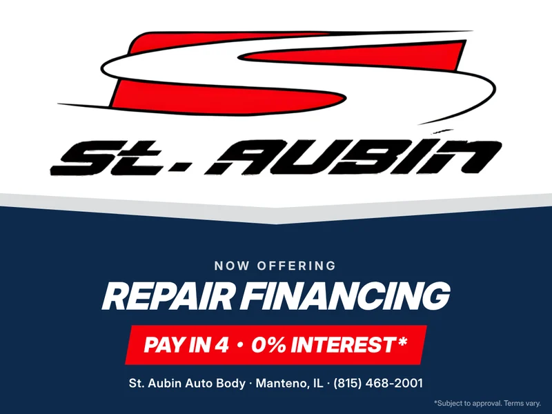 St. Aubin Auto Body now offering repair financing, 0% interest plans available, subject to approval